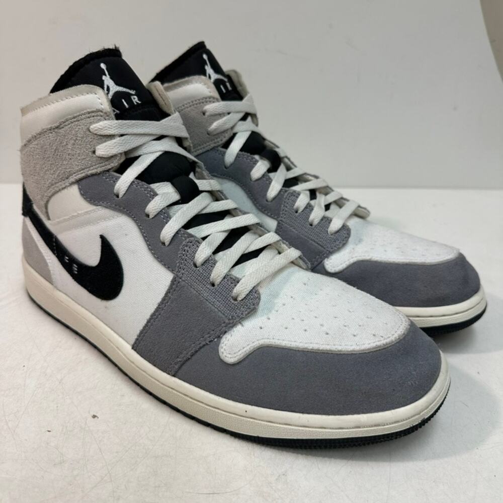 VGUC Nike Air Jordan 1 Mid SE Craft Black/Light Graphite/Sail/Cement Grey 16